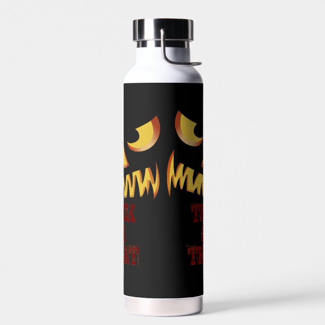 Pumpkin Face 2 Water Bottle (Left)