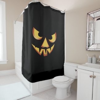 Pumpkin face 3 for Helloween Shower Curtain