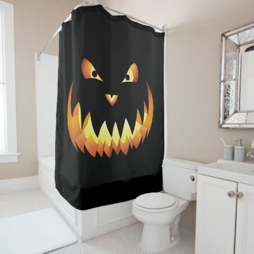 Pumpkin Face 4 for Halloween Shower Curtain