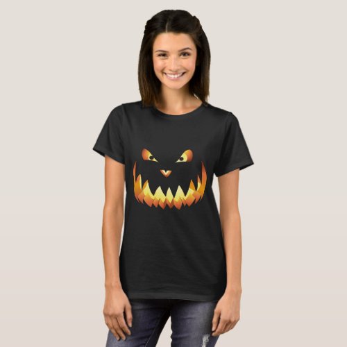 Pumpkin Face 4 for Halloween T_Shirt