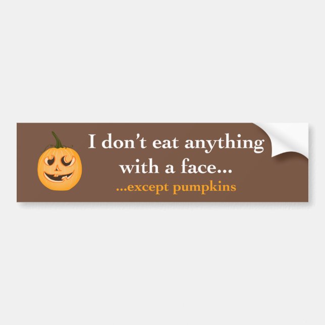 Pumpkin Face - Bumper Sticker (Front)