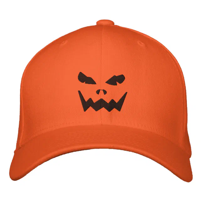 Pumpkin Embroidered Baseball Cap - Cotton Adjustable Dad Hat, Khaki