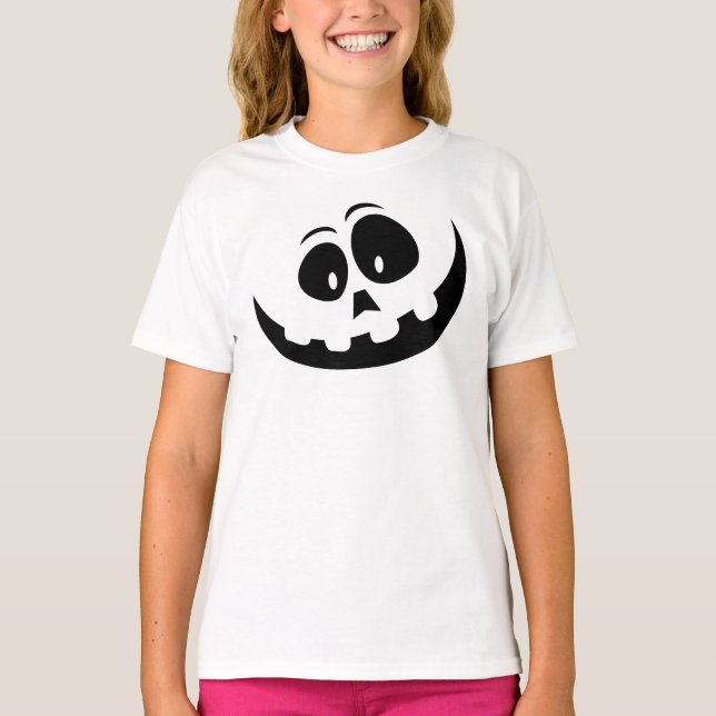 Pumpkin Face Embroidered T-Shirt (Front)