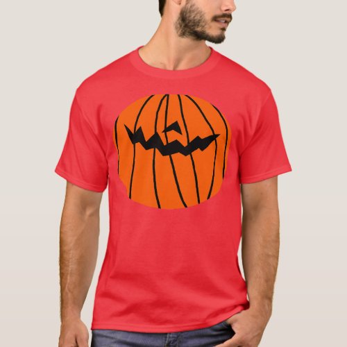 Pumpkin Face for a Halloween Horror Mask T_Shirt