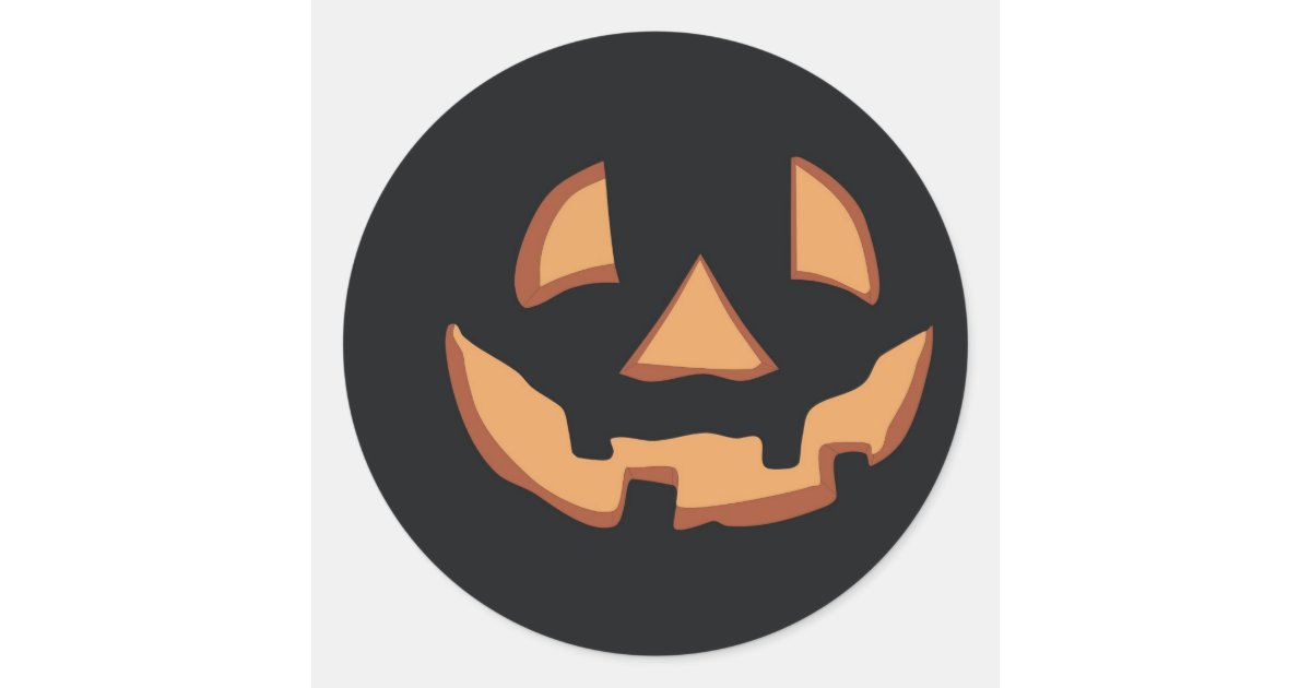 Pumpkin face for Halloween Classic Round Sticker | Zazzle