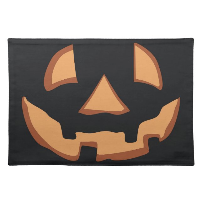 Pumpkin face for Halloween Cloth Placemat (Front)