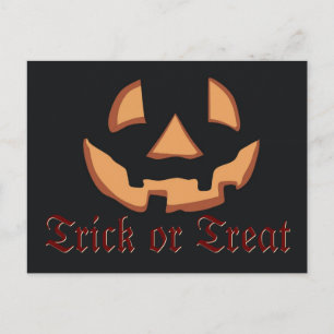 Pumpkin face for Halloween Postcard