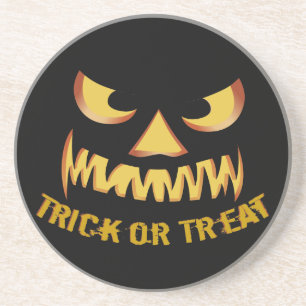 Pumpkin face for Halloween... Sandstone Coaster