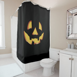 Pumpkin face for Halloween Shower Curtain