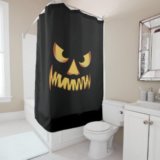 Pumpkin face for Helloween Shower Curtain