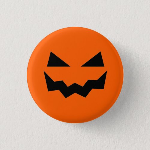 Pumpkin  Face Halloween Button