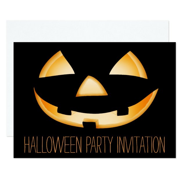 Pumpkin Face Halloween Party Invitation Card