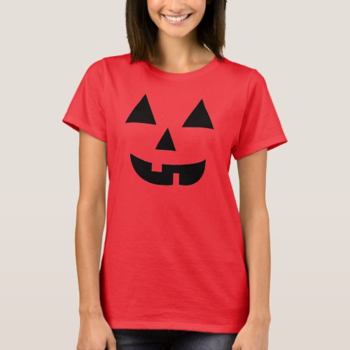Pumpkin Face Halloween T_Shirt
