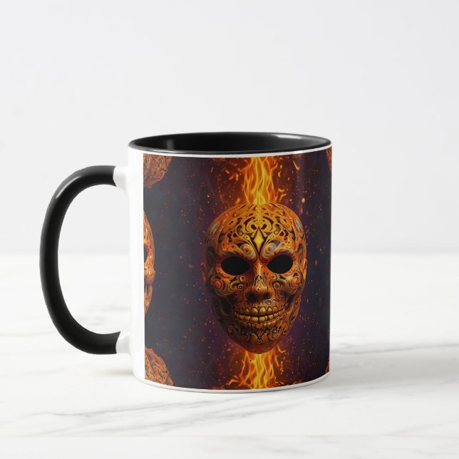 Pumpkin Face Horror Mask Mug (Left)
