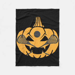 Pumpkin Face Lacrosse Sticks Costume Easy Hallowee Fleece Blanket