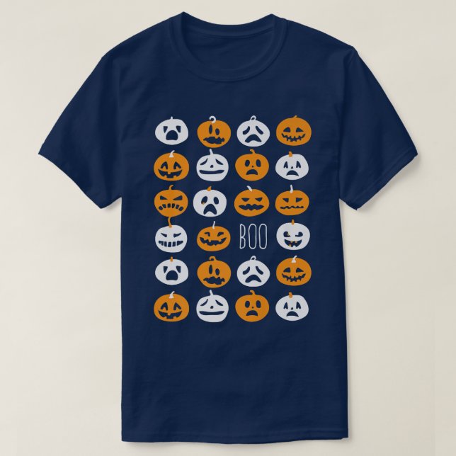 Pumpkin Face Lazy Halloween Costume Cute Jack O La T-Shirt (Design Front)