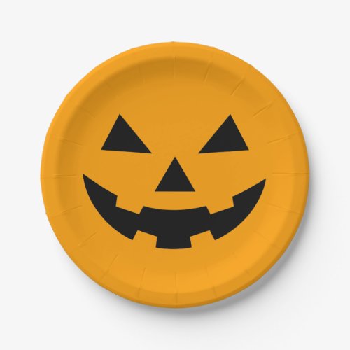 Pumpkin Face Paper Plates