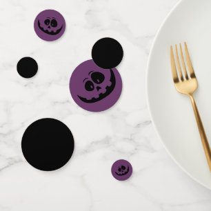Pumpkin Face Purple Halloween Confetti