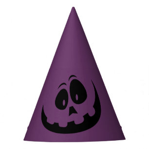 Pumpkin Face Purple Halloween Party Hat