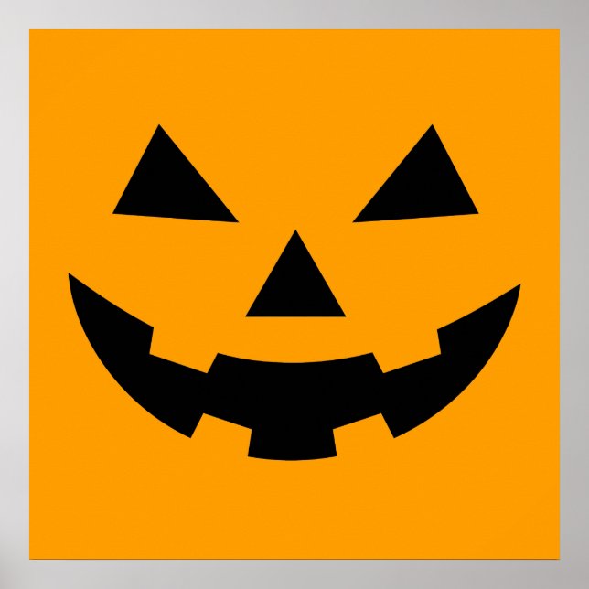 Pumpkin Face Square Poster (24x24) (Front)