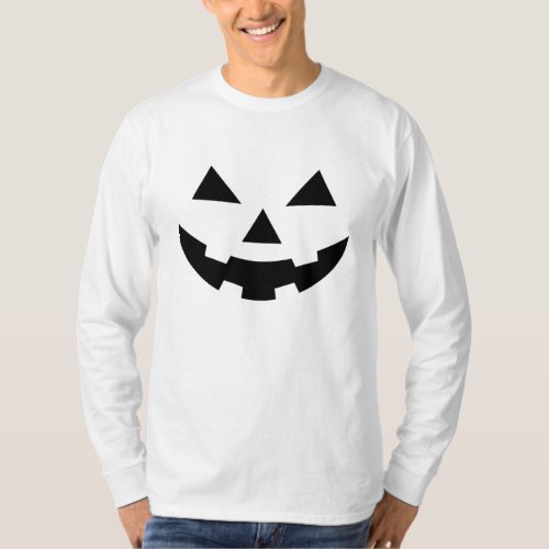 Pumpkin Face White Long_Sleeve T_Shirt