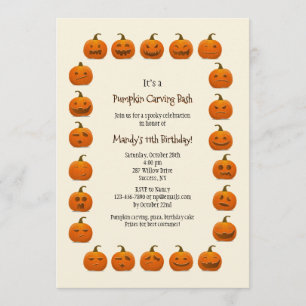 Pumpkin Faces Invitation