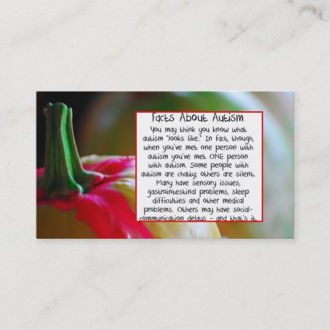 Pumpkin Facts About Autism Business Card (Front)