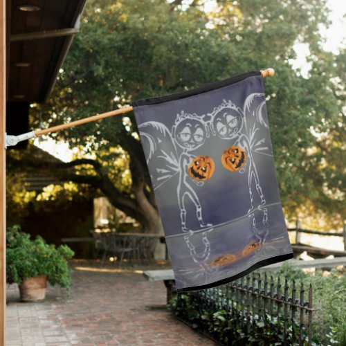 Pumpkin Fairies Fun Halloween House Flag