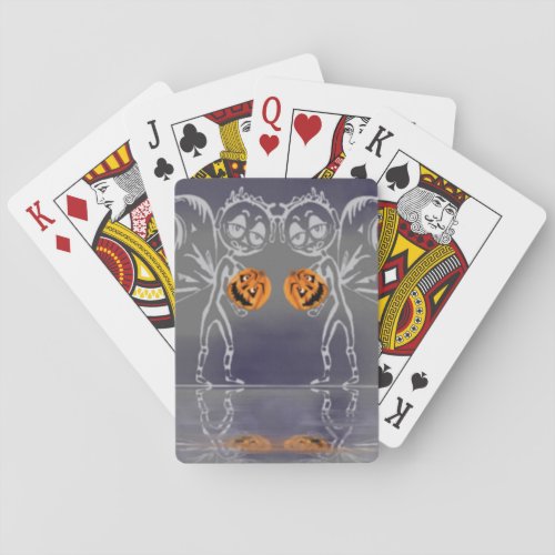 Pumpkin Fairies Fun Halloween Poker Cards