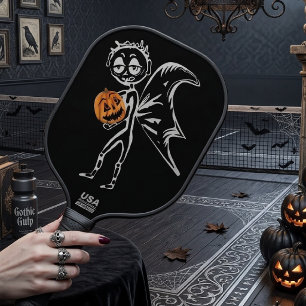 Pumpkin Fairies Have Fun On Halloween Pickleball Paddle