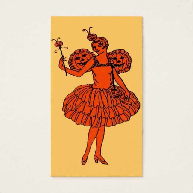 Pumpkin Fairy Halloween Bookmark or Small Card (Front)