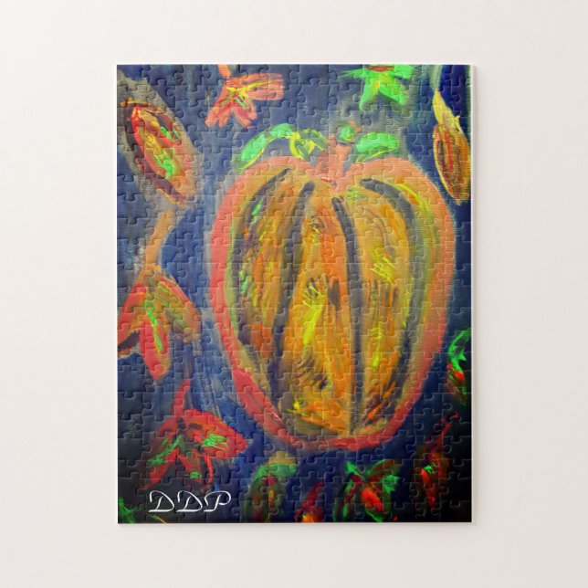 Pumpkin fall art jigsaw puzzle (Vertical)