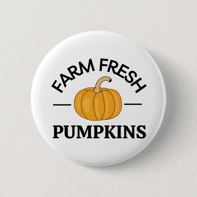 Pumpkin Fall Autumn Button (Front)