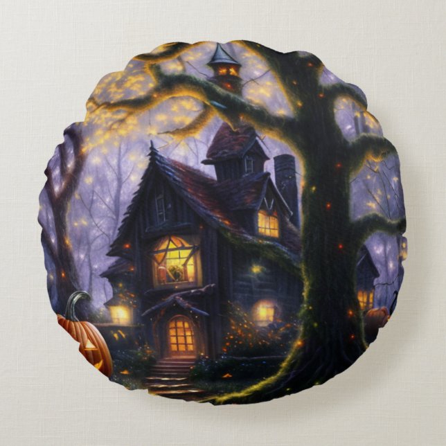 pumpkin/fall/autumn/Halloween  Round Pillow (Front)