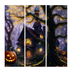 pumpkin/fall/autumn/Halloween  Triptych