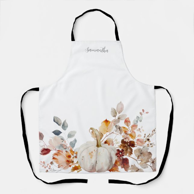 Pumpkin Fall Autumn Personalized  Apron (Front)