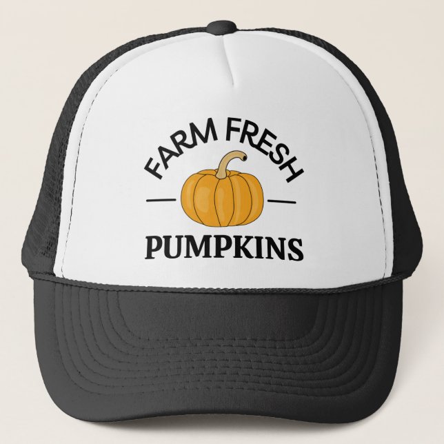 Pumpkin Fall Autumn Trucker Hat (Front)