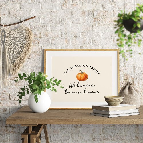 Pumpkin fall autumn welcome to our home decor