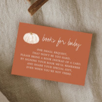 Pumpkin Fall Baby Shower Book Request Enclosure Card