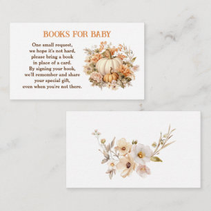 Pumpkin Fall Baby Shower Books For Baby Enclosure Card