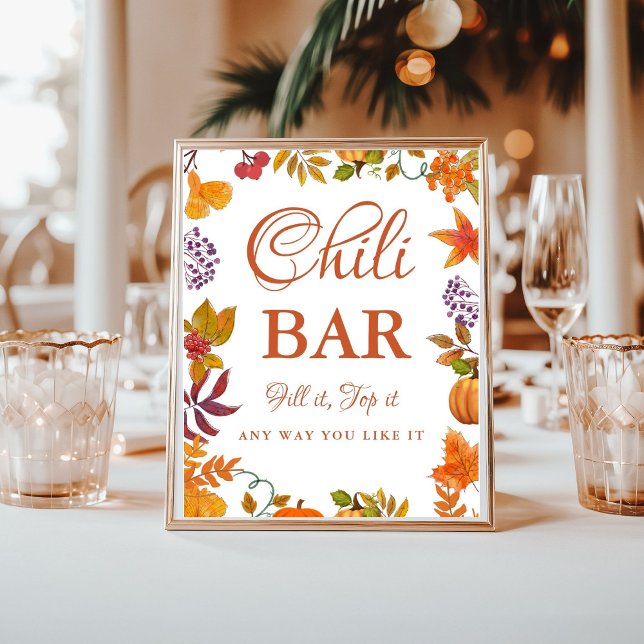 Pumpkin Fall Baby Shower Chili Bar Sign  (Creator Uploaded)