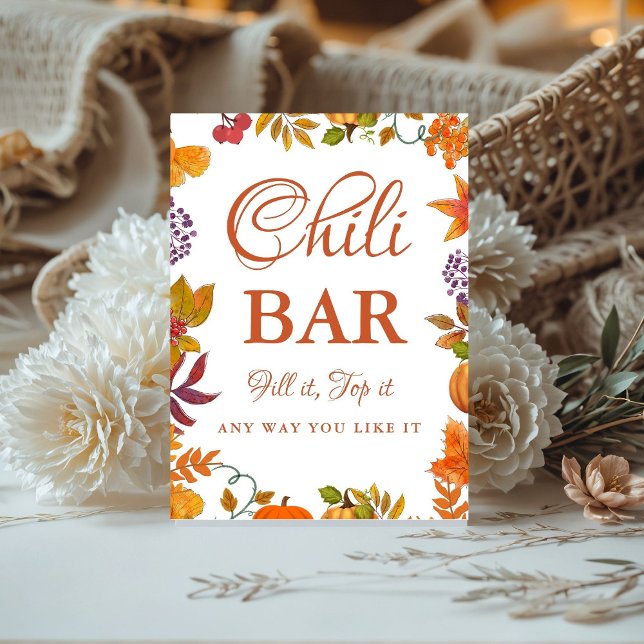 Pumpkin Fall Baby Shower Chili Bar Sign  (Creator Uploaded)