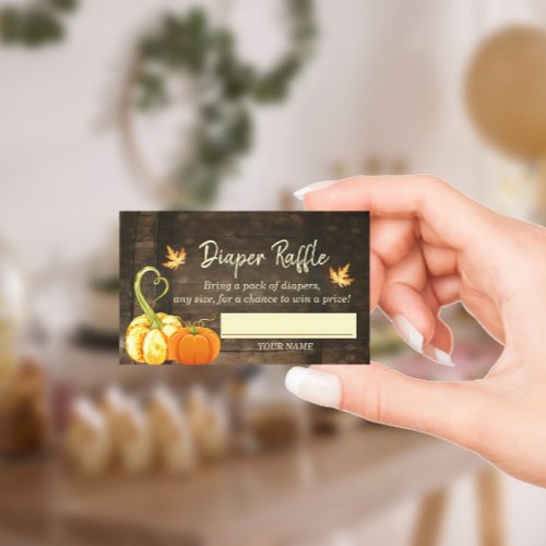 Pumpkin Fall Baby Shower Diaper Raffle Card