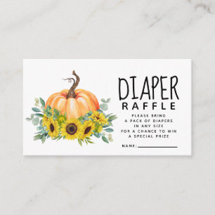 Pumpkin Fall Baby Shower Diaper Raffle Enclosure Card
