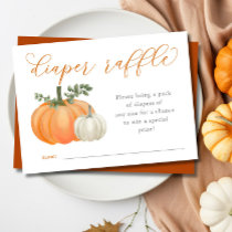 Pumpkin Fall Baby Shower Diaper Raffle Enclosure Card