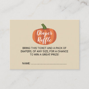 Pumpkin Fall Baby Shower Diaper Raffle Ticket