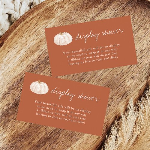 Pumpkin Fall Baby Shower Display Shower Enclosure Card