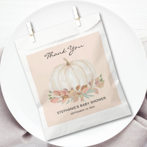 Pumpkin Fall Baby Shower Favor Bag