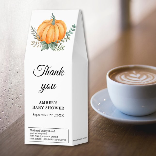 Pumpkin Fall Baby Shower Favor Roasted Coffee (Creator Uploaded)
