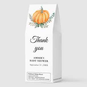 Pumpkin Fall Baby Shower Favor Roasted Coffee